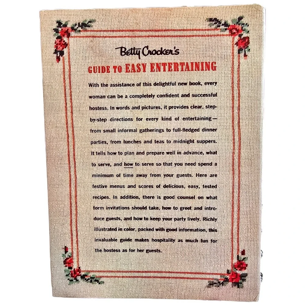 1959 Betty Crocker‎ Easy Entertaining Cookbook 1st Ed 3rd Printing Spiral HC